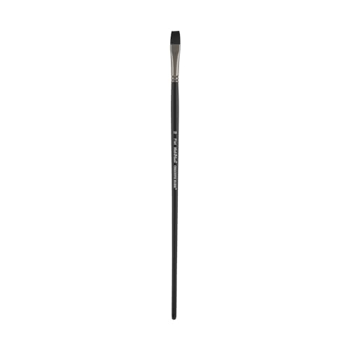 Black Swan Synthetic Red Sable Flat Paint Brushes - Flat Size # 10 - Professional Quality Long Handle Paint Brushes for Oil, Heavy Body Media and Acrylic - Artists of All Levels - size: Size 10