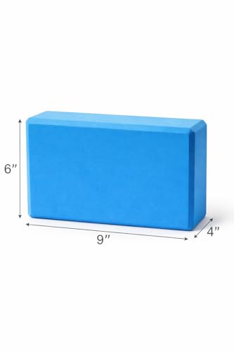 Yoga Blocks Set of 2, High Density EVA Foam Yoga Block, Non-Slip, Lightweight, for Yoga, Pilates, Stretching & Balance Training (Blue 9x6x4 inch)