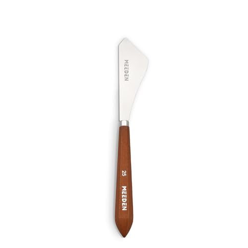 MEEDEN Artist Acrylic Palette Knife: 8.66" Flexible Stainless Steel Art Paint Scraper Knife with Wooden Handle for Color Mixing Spreading Painting, #25 - style: #25