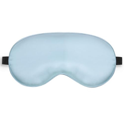 Silk Sleep Mask, Blackout Eye Mask for Sleeping with Adjustable Strap - color: Light Blue