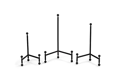 TRIPAR Modern Tripod Easel Display, Black Finish (5.25-Inch Depth, 1 Foot Height) - Lightweight & Durable Design - Perfect for Displaying Decorative Pictures, Artwork, Plates, Tiles, & More (10 Inch) - size: 10 Inch