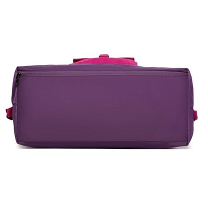 SUNNY BIRD Duffel with Utility Pouch, 40L Weekender Overnight Bag with Shoe Compartment for Travel and Sports (Purple) - color: Purple