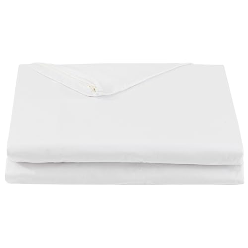 FULI 100% 면 지퍼 이불 커버, 시키부톤, 트윈, 퓨어 화이트 - color: 퓨어 화이트., size: 트윈