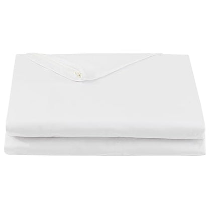 FULI 100% 면 지퍼 이불 커버, 시키부톤, 퀸, 퓨어 화이트 - color: 퓨어 화이트., size: 퀸