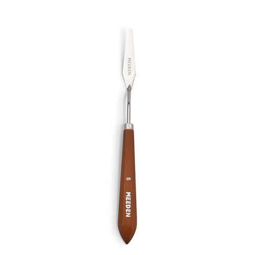 MEEDEN Artist Spatula Painting Knife: 9.29" Flexible Stainless Steel Art Palette Scraper Knife with Wood Handle for Adults, Beginners, Students, #5 - style: #5