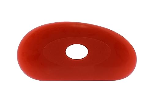 Creative Hobbies Red Soft Silicone Pottery - Pack of 2 | Ultra-Soft Ceramic Sculpting Tool for Smooth Finishing and Removing Finger Marks | Essential Tool for Potters (Shape 1) - color: Shape 1