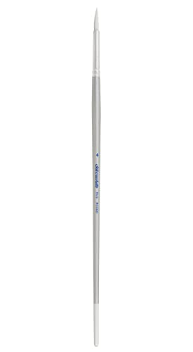 Silver Brush Limited Silverwhite Round Watercolor Paintbrush, Size 4 | Long Handle, Acrylics, Gouache, Inks, Dyes, Soft Fine Point Faux Sable Bristle, Superb Color Absorbency, Thin and Broad Lines - size: Size 4