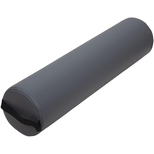 ForPro Full Round Bolster Pillow, Cool Grey, Oil and Stain-Resistant, for Massage and Yoga, 6” R x 26” L - color: Cool Grey, size: Full Round