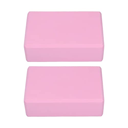 Yoga Blocks, Premium EVA Foam Non Slip Yoga Blocks 2 Pack Pink Provides Stability Support for Yoga Pilates Meditation 15 x 22.5 x 7.5cm
