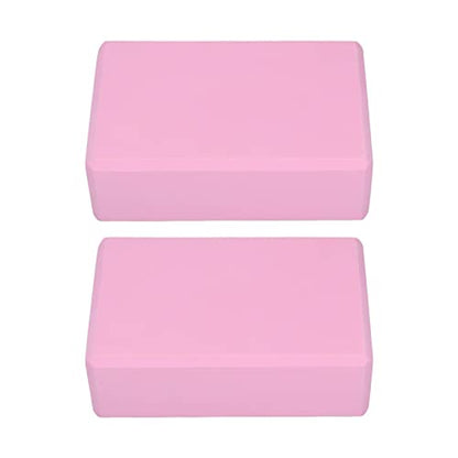 Yoga Blocks, Premium EVA Foam Non Slip Yoga Blocks 2 Pack Pink Provides Stability Support for Yoga Pilates Meditation 15 x 22.5 x 7.5cm