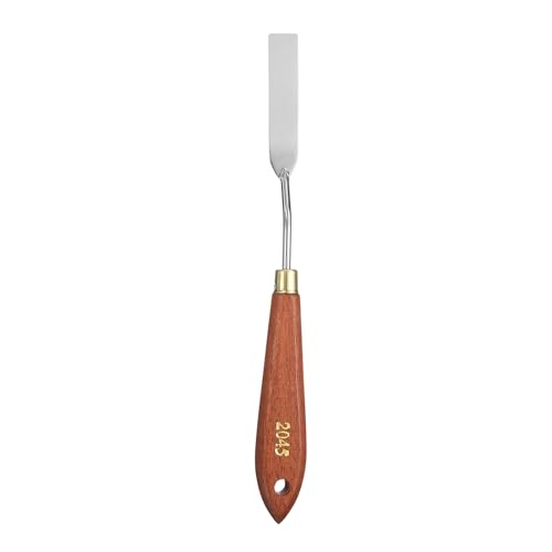 HARFINGTON Palette Knife Painting Tool 2.56" x 0.51" Stainless Steel Teardrop Blade 8.27" Length Spatula Painting Pallet Knives with Hole Beech Wood Handle for Oil Acrylic Canvas, Red/Silver - size: 8.27" x 0.51" x 2.56"