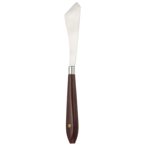 HARFINGTON Palette Knife Painting Tool 3.7" x 0.94" Stainless Steel | Art Spatula, Pallet Knives Scrapers Tools, with Plastic Handle, for Acrylic Oil Canvas Mixing Spreading, Red/Silver