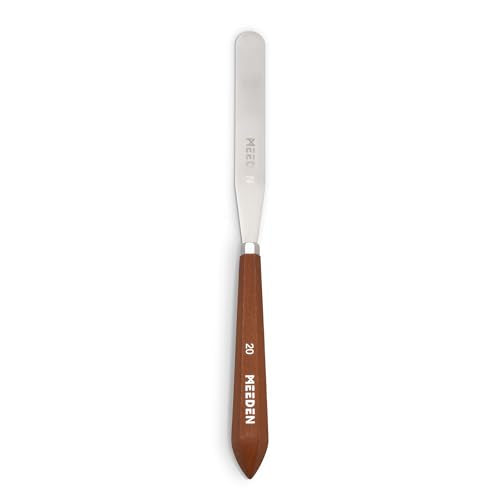 MEEDEN Artist Oil Painting Knife: 9.69" Flexible Stainless Steel Art Pallet Scraper Knife with Wooden Handle for Color Mixing, Spreading, Scratching, #20 - style: #20