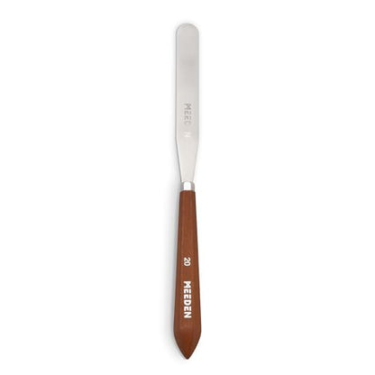 MEEDEN Artist Oil Painting Knife: 9.69" Flexible Stainless Steel Art Pallet Scraper Knife with Wooden Handle for Color Mixing, Spreading, Scratching, #20 - style: #20