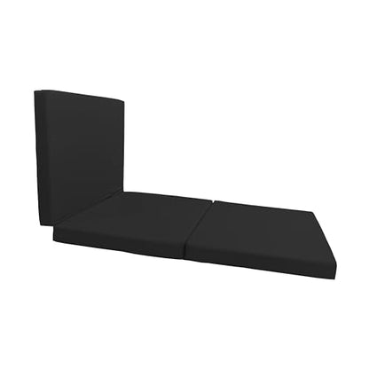 D&D Futon Furniture Trifold Foam Beds, Floor Tri-Fold Bed, Foldable Shikibuton Mattress Cushion Topper Mat for Space Saving Sleepover 3x27x75 in, Black