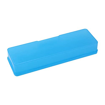 4PCS Clear Thin Rectangle Storage Containers Box Pencil Case (Blue) | Large Capacity Storage Containers Box with Hinged Lid and Snap Closure for Pencils, Pens, Drill Bits, Office Supplies - color: Clear Blue