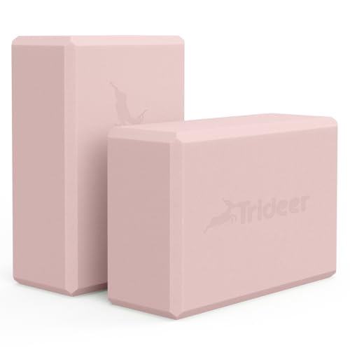 Trideer Yoga Blocks 2 Pack, Soft Non-Slip Foam Blocks with Beveled Edges for Alignment and Stretching in Yoga, Pilates, and Dance - Supportive, Lightweight, Odor Resistant, Latex-Free - color: Cherry Blossom-2 Pack
