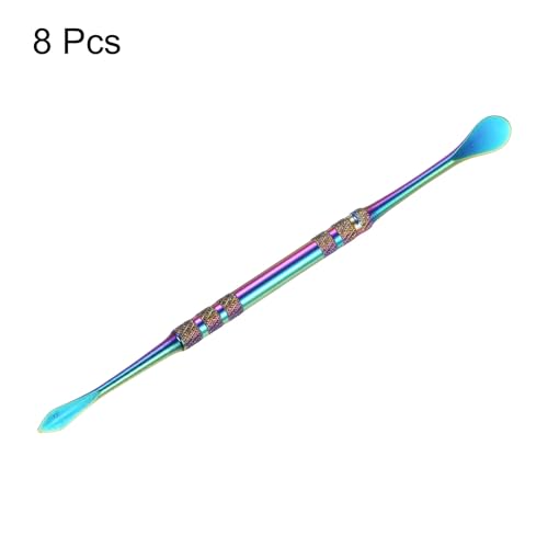 HARFINGTON 8 Pcs Wax Carving Tools 4.8" Double Ended Stainless Steel Wax & Clay Sculpting Wax Carvers Tools Modeling Spoon for Figures Clay Handmade Art Works, Rainbow - color: Rainbow