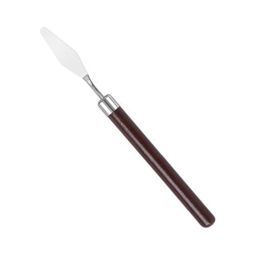 Palette Knife, Stainless Steel Painting Knife with Wood Handle, Metal Artist Knife for Oil, Canvas, Acrylic Painting, Flexible Spatula Pallet Knife for Color Mixing,Spreading 02 - color: Palette Knife 02