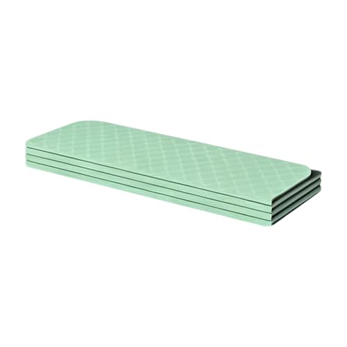Yoga Mat, Foldable Exercise Mat, Portable FitnessMat, Thickened TPEmat for Yoga, Pilates, Stretching, Non Slip Cushion with 8mm Thick, Compact Design, 72x31 Inch - color: Green