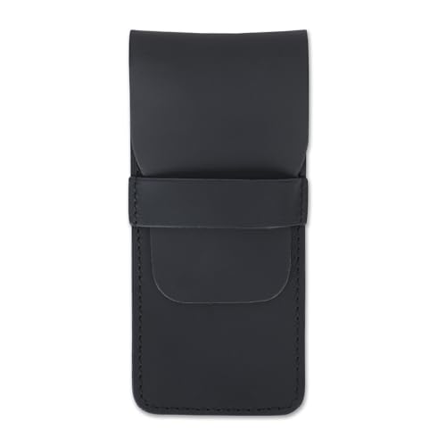 Leather Sleeve Case for Fountain Pens, Multi Holder Organizer, Handmade Full Grain Pouch, Durable Protective Cover, Classic Storage Gift (Black) - color: Black