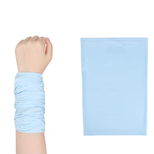 Cooling Sports Towel Wristband, Neck Gaiter Face Cover, Ice Silk Fabric for Instant Cooling & Sweat Absorption 2pcs - color: Blue