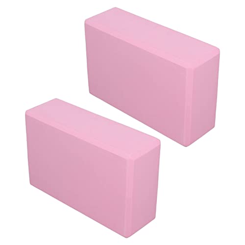 Yoga Blocks, Premium EVA Foam Non Slip Yoga Blocks 2 Pack Pink Provides Stability Support for Yoga Pilates Meditation 15 x 22.5 x 7.5cm