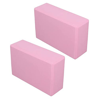 Yoga Blocks, Premium EVA Foam Non Slip Yoga Blocks 2 Pack Pink Provides Stability Support for Yoga Pilates Meditation 15 x 22.5 x 7.5cm