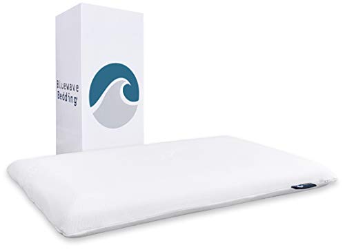 Bluewave Bedding Hyper Slim Gel Memory Foam Pillow for Stomach and Back Sleepers - Thin, Flat Design for Cervical Neck Alignment and Deeper Sleep (2.25-Inches Height, Standard Size) - size: 2.25"H (Standard), style: Gel Memory Foam