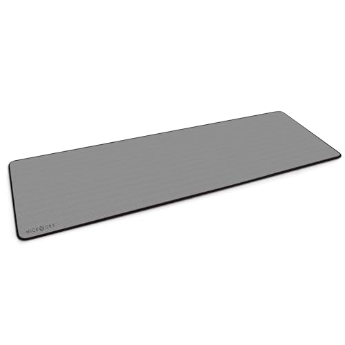 MICRODRY Multi-Purpose Fitness Mat, Cushioned & Non-Slip Foam for Yoga, Pilates, HIIT, Skid-Resistant and Tear-Resistant, 24"x72" with Carry Strap - color: Grey