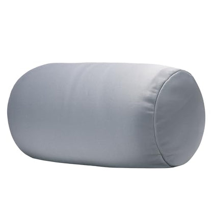 Microbead Bolster Tube Pillows with Double Cover, Squish Bean Bed Microbead Pillow Soft Neck Back Lumbar Support Smooth Cool Touch Comfortable Fabric (Gray) - color: Gray