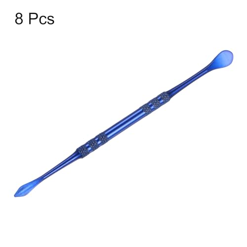 HARFINGTON 8 Pcs Wax Carving Tools 4.8" Double Ended Stainless Steel Wax & Clay Sculpting Wax Carvers Tools Modeling Spoon for Figures Clay Handmade Art Works, Sapphire Blue - color: Sapphire Blue