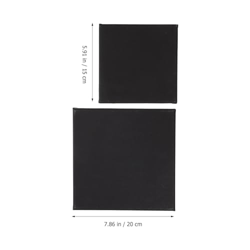 2 Pack Black Canvas Panels 7.87 X 7.87 X 0.59 in Artist Stretched Canvas for Oil Painting Blank Painting Panels for DIY Art Projects Home Decor Gifts