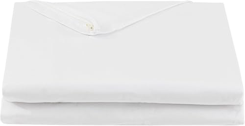 FULI 100% 면 지퍼 이불 커버, 시키부톤, 킹, 퓨어 화이트 - color: 퓨어 화이트., size: King