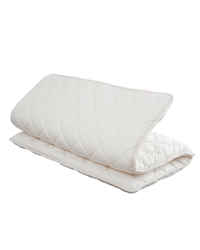 FULI Premium Japanese Futon Bed, Foldable, Wavy Foam Core, Queen, White | Portable Sleeping Pad Shikibuton, Made in Japan, cotton surface, polyester and polyurethane foam fill, 2.5 in thick - size: Queen (79"L x 59"W), style: Premium