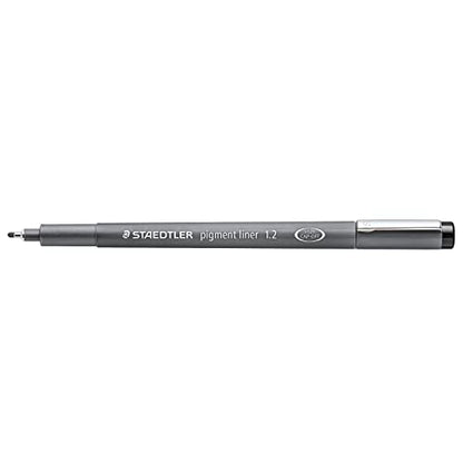 Staedtler Pigment Liner, Fineliner Pen for Drawing, Drafting, Journaling, 1.2mm, Black, Box of 5 Pens, 308 12-9M - style: 1.2mm