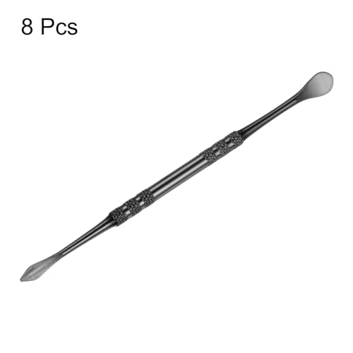 HARFINGTON 8 Pcs Wax Carving Tools 4.8" Double Ended Stainless Steel Wax & Clay Sculpting Wax Carvers Tools Modeling Spoon for Figures Clay Handmade Art Works, Black - color: Black