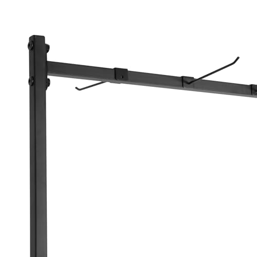 Hanging Yoga Mat Holder, Metal Rolling Yoga Mat cart, Double-Sided Storage Rack with wheels, Floor Standing Square Tube Storage Shelf for Home Gym, Fitness Club,Yoga Studio (Black)