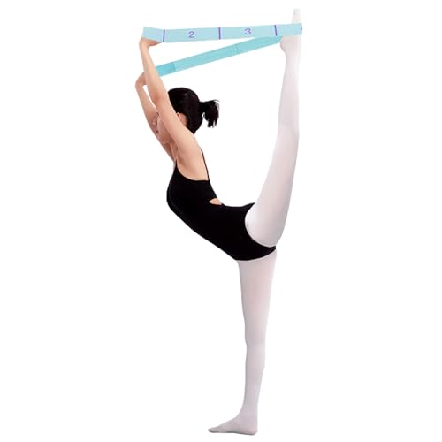 2-Pack Yoga Straps with 11 Loops - Adjustable Elastic Stretching Bands for Pilates, Dance, Ballet Gymnastics & Physical Therapy, Multifunctional Flexibility Exercise Equipment - color: Pink+Blue
