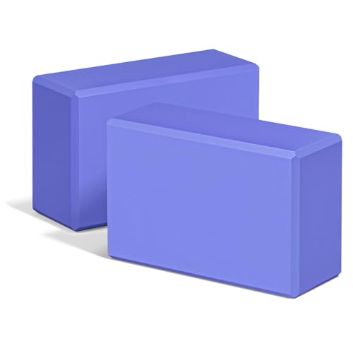 Yoga Blocks 2 Pack, 9"x6"x3" High-Density EVA Foam Yoga Block, Non-Slip Yoga Blocks for Yoga, Pilates Meditation, Stretching and Toning, Supportive, Latex-Free - color: Slate Blue