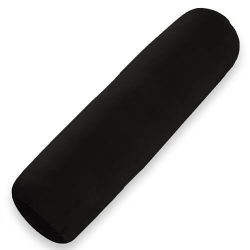 1 MIDDLE ONE Round Body Pillow for Adults, Long Bolster Pillow for Bed with Removable Velvet Cover, Decorative Tube Roll Cylinder Pillow, 35 x 7.87 Inch, Black - color: Black, size: 35 inch