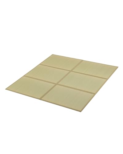 FULI Japanese Tatami Mattress, Foldable Igusa Rush Grass, Natural, King | Tatami Rug, Japanese Floor Mattress Mat, Made in Japan, 0.5 in thick, firm woven surface, tri-fold design - size: King (79"L x 75"W x 0.5"Th), style: Foldable Mat