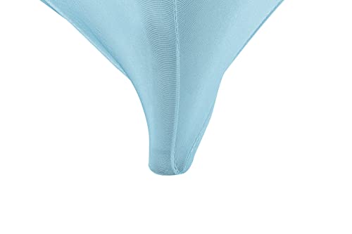 LZY Spandex Table Covers 6FT x 6FT, 2 Count, Rectangular, Bluemist, Solid, Elegant, Stretchable (4-way), Cocktail & Wedding, Perfect for Special Events - color: Bluemist, size: 6 Feet - 2 Pack