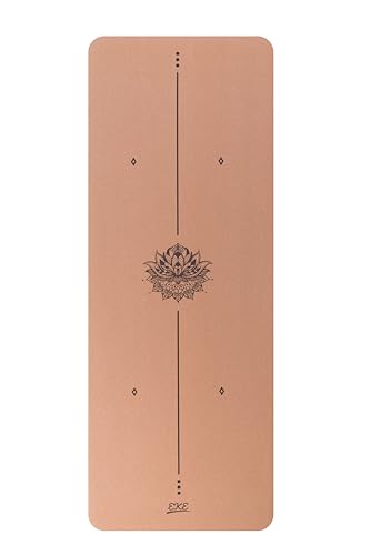 EKE Cork Yoga Mat with body Lines-Non-Slip Sweatproof Surface-100% Recycleable Materials-Eco Friendly-Ideal for Hot Yoga