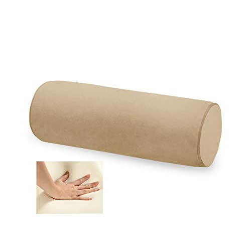 Memory Foam 16x6 Neck Pillow for Sleeping, Neck Pain Relief, Side Back Stomach Sleeper, Car or Office Chair Sofa,Support Pillow with Soft Velvet Pillowcase (Light Coffee) - color: Light Coffee, size: 16X6