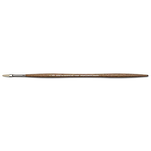 Winsor & Newton Artists' Oil Synthetic Brush, Filbert #1 | Synthetic Flagged Bristles, Excellent Color Carrying Capacity, Handmade in England, For Oil Paint - style: Filbert #1