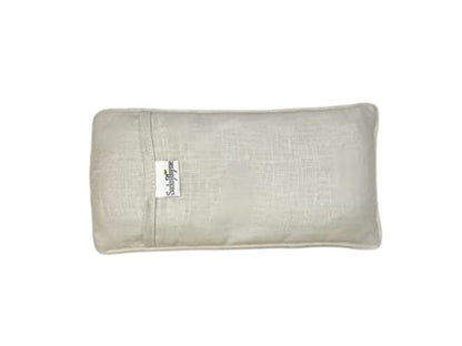 Sacksy Thyme Organic Linen Eye Pillow - Lavender & Flaxseed for Relaxation, Yoga, Stress Relief - Microwavable Heating Pad & Cool Compress - Made in USA - Gifts for Meditation - color: Natural (Lavender)