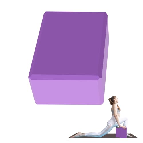 Yoga Block - Unsupported Latex Eva foam - Soft non slip surface with bevel for yoga, pilates, meditation - Yoga accessories for stability, balance and deep stretching - color: Deep Purple