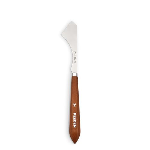 MEEDEN Artist Acrylic Palette Knife: 8.78" Flexible Stainless Steel Art Pallet Scraper Knife with Wooden Handle for Color Mixing Spreading Painting, #24 - style: #24