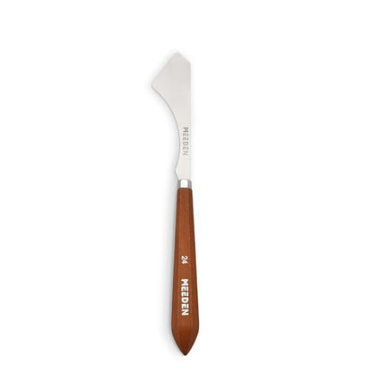 MEEDEN Artist Acrylic Palette Knife: 8.78" Flexible Stainless Steel Art Pallet Scraper Knife with Wooden Handle for Color Mixing Spreading Painting, #24 - style: #24